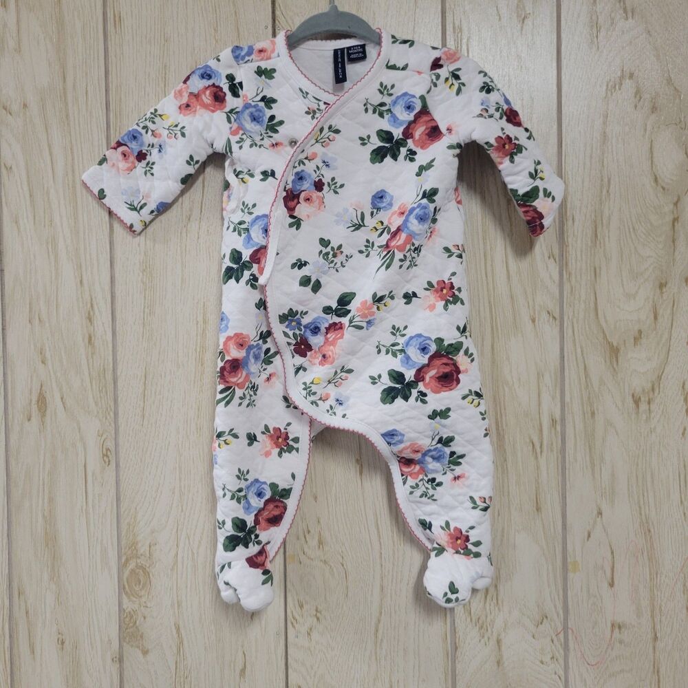 Janie and Jack Floral Wrap Long Sleeve Footie 3-6M
